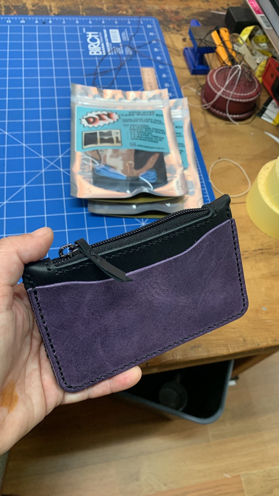 DIY Leather kit - Zippered Purse